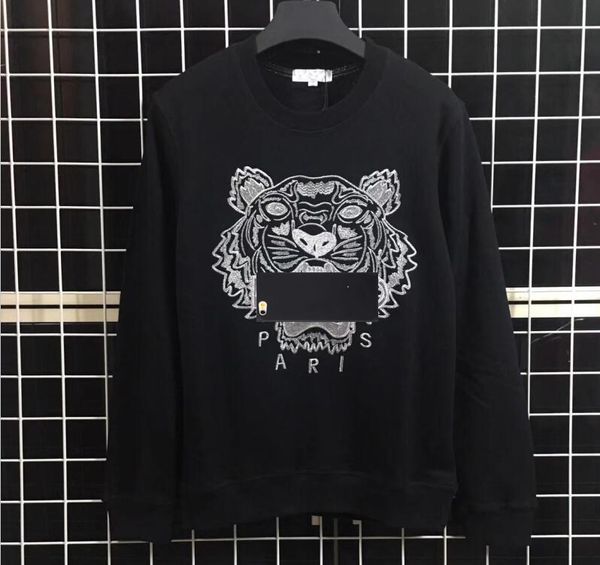 

new brand hoodies mens sweatshirts tiger head embroidery winter couple hoodie with brand letters designer streetwear jogger clothing, Black