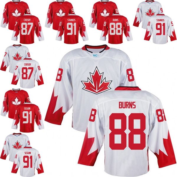 

мужская команда 87 sidney crosby 88 burns 91 steven stamkos 91# 2016 чемпионат мира по хоккею олимпийские игры red white s-3xl, Black;red