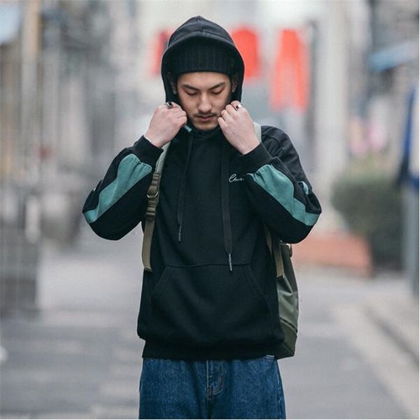 

retro mens sweatshirts hoodies casual fashion hoodies men sweatshirts new spring loose pullover men hooded a5355, Black