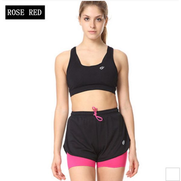 

2 pieces women fitness yoga set bra shorts sport set gym clothes sport wear training suit quick dry running, White;red