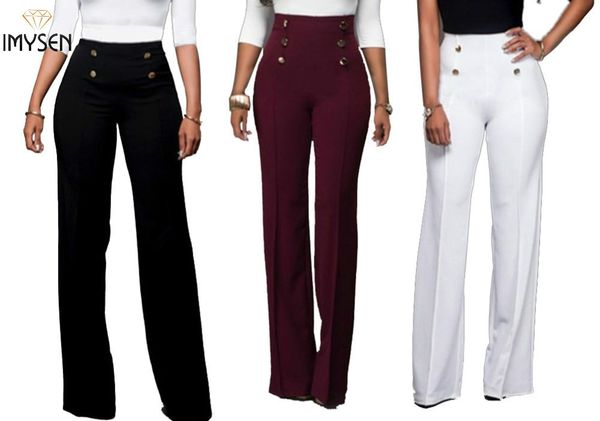 

2017 fashion leisure trousers trumpet long pant women high waist zipper wide leg pants paige white black claret bootcut, Black;white