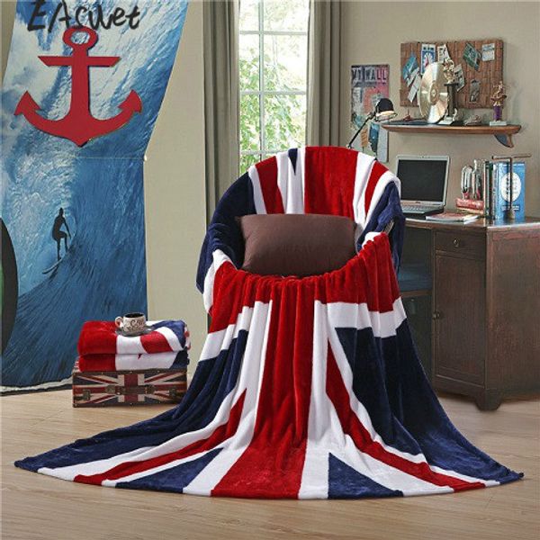 

wholesale- 2017 british flag/american flag multifunction blankets soft fleece thin plaid print air sofa throw blanket ing