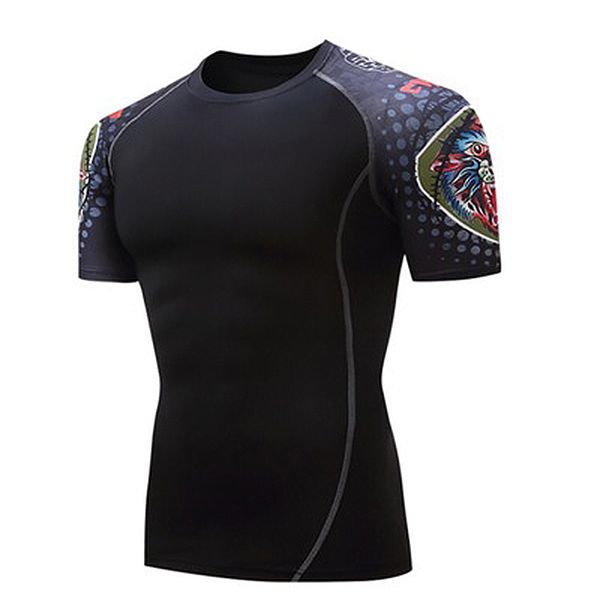 

o-neck compression tight shirt quick dry rashgard men's running jersey cool shirt t t shirts soccer mens men imvpi, Black