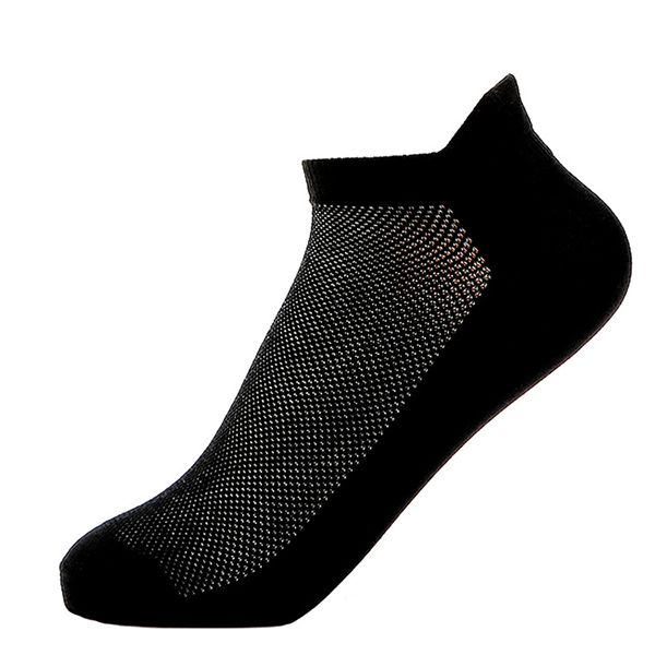 

outdoor sports running sock mesh breathable wear-resistant non slip feet protector men gym exercise nylon solid color socks, Black