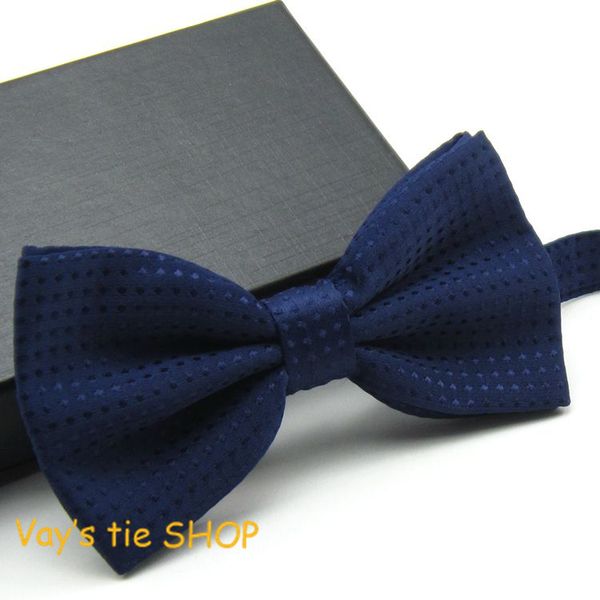 

2014 xmas gifts classic mens fashion dull jacquard blue dots suit bowtie wedding tuxedo party bow ties 12.5*6cm, Black;blue