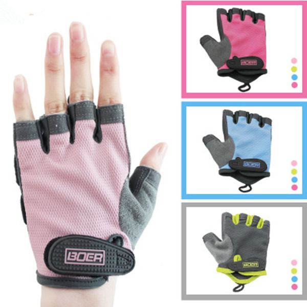 

womens breathable half finger sports gloves for cycling, Black