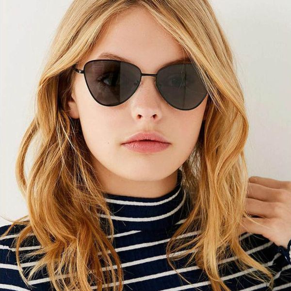 

ladies 90s triangle sunglasses small cat eye for women 2018 fashion tinted men sun glasses vintage yellow eyewear oculos uv400, White;black