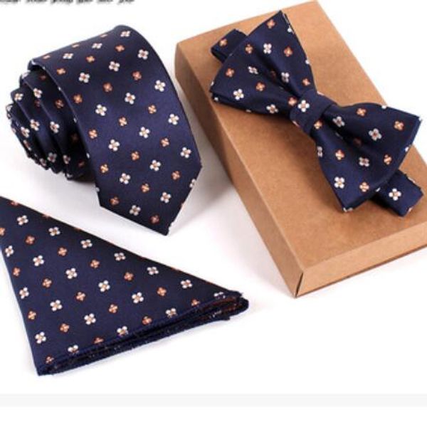 

luxury mens designer ties vintage embroidery three-piece set various fashionable styles complete lawyer tie tie tie, Black;blue