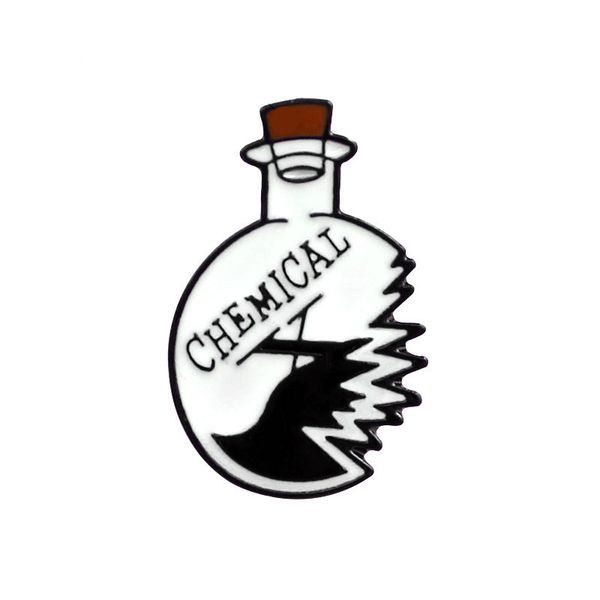 

new arrival white enamel chemical bottle brooches pins for women men kids students backpack badge decor fashion jewelry broches wholesale, Gray