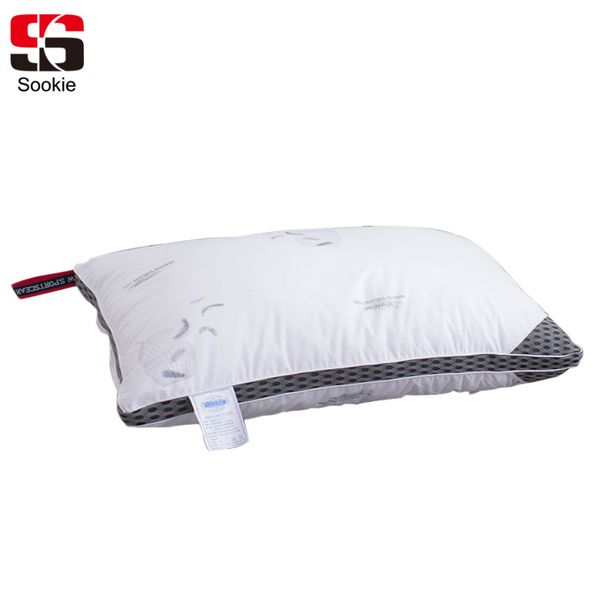 

sookie fashion white soft bedding pillow feather pattern home decorative slow rebound pillow neck health care sleeping