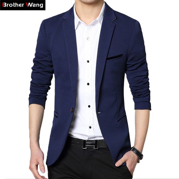 

2018 autumn new men's blazer coat business casual fashion blue slim fit suit male brand clothing, White;black