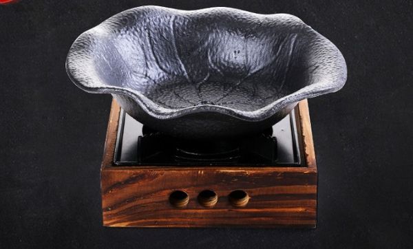 

portable mini aluminum stove for single couple with cast iron pot tetragonal oven 046