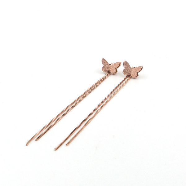 

серьги бабочки темперамент долго розового золото матовой бабочки цепи коробки кисточка серьга персонализированной диких титан стал серьгой ж, Silver