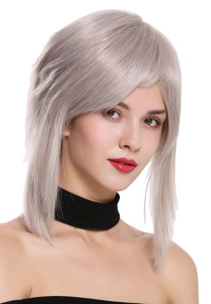 

fashion wig cosplay long silver grey hair wigs, Black;brown
