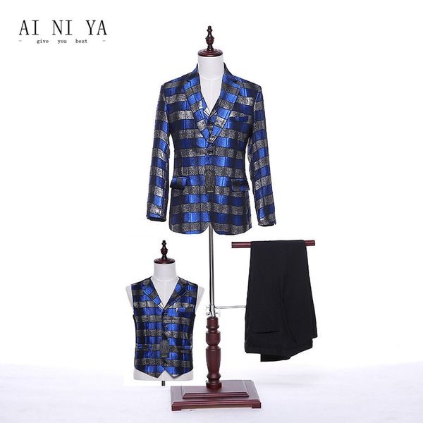 

jacket+pants+vest royal blue women business suits waistcoat pant and jacket sets office uniform designs slim formal 3 piece sets, White;black