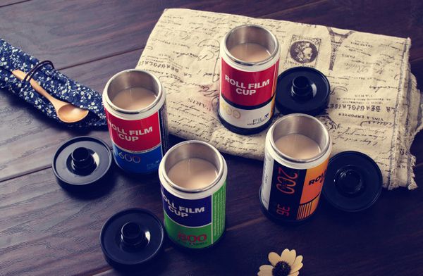 

2018 самых последняя тенденция камера ретро чашка фильма 350мл, 4 цвета для поддержки настраиваемого плюса logo