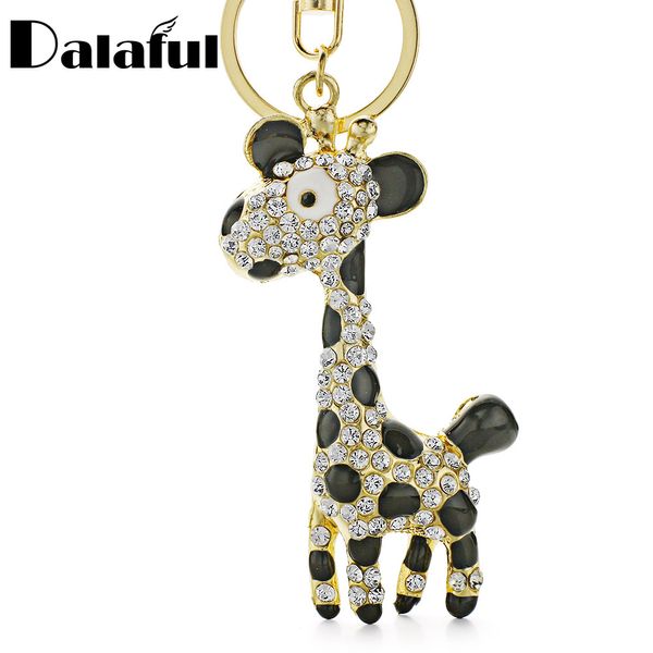 

key rings fashion giraffe deer pretty blue enamel crystal handbag pendant keyring keychain for car holder k152, Slivery;golden