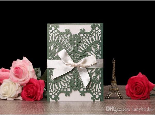 Acheter Couleurs Choisies Cartes Dinvitation De Mariage De Fleur Découpées Au Laser Personnalisées Carte De Fête Creuse Bleue Imprimée Gratuitement