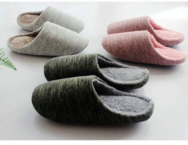 

good quality simple design winter home classic men and women couple cotton bedroom home floor slipper, Black