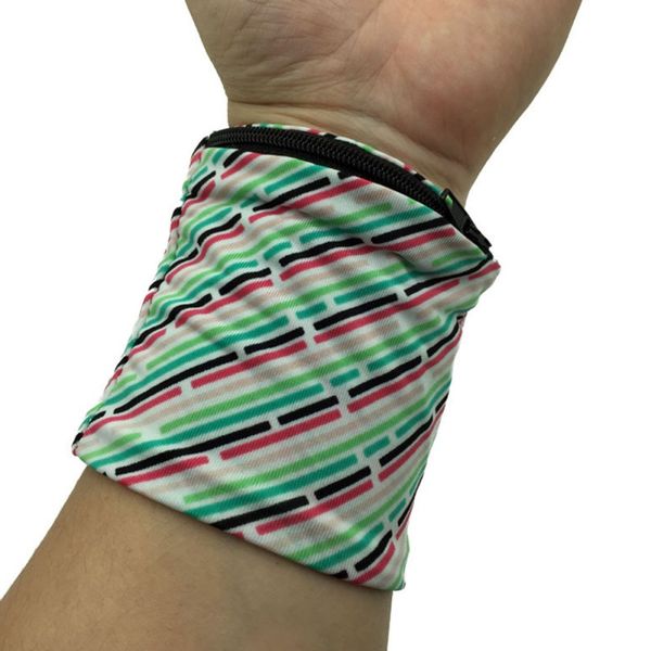 

fitness cycling sports wristband volleyball gym accessories badminton sweatband zipper pocket wrist support wristlets 2018, Black;red