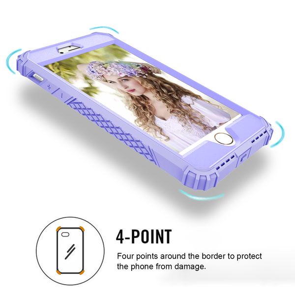 

for iphone 7 case shockproof full body cellphone case with tpu pc 2 layer impact protection designer phone case opp bag