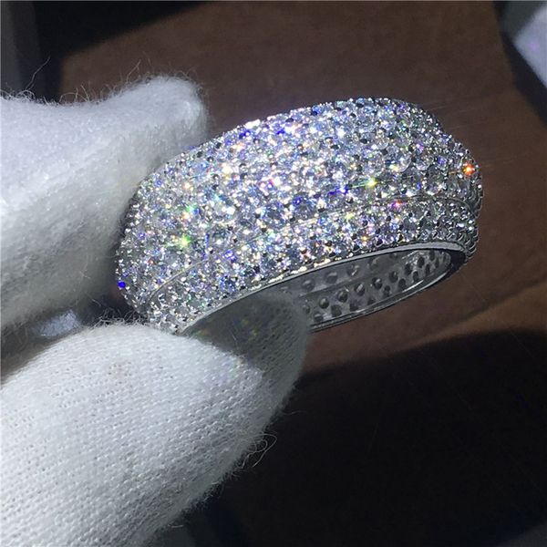 Victoria Wieck Mulheres Moda 300 pcs Diamonique Cz 925 anel de banda de casamento de Noivado de prata esterlina para as mulheres de jóias Presente