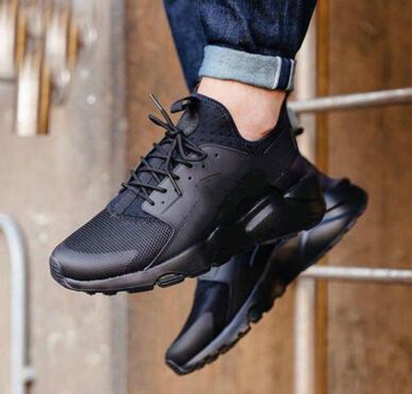 

2017 new air huarache 1 2 3 4 5 rainbow inkjet casual shoes for men & women, lightweight huaraches athletic sport trainers, Black