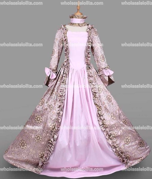 

global hipping 18th centry rococo style marie antoinette vintage print costumes, Black;red