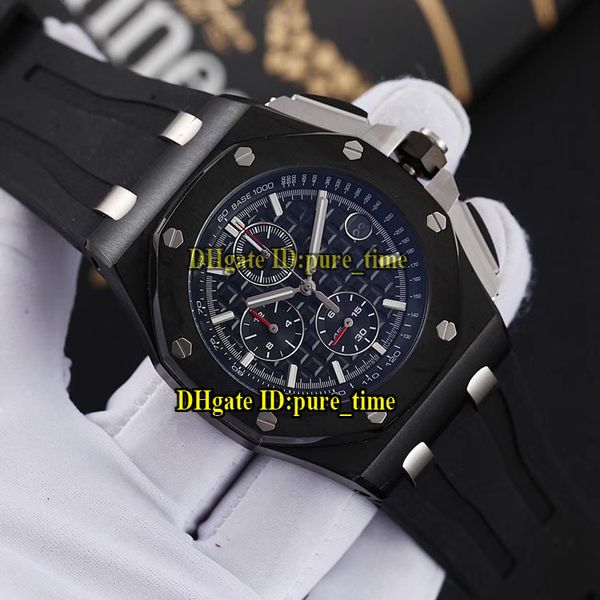 

royal 26400 date chronograph 26400au.oo.a002ca.01 черный циферблат miyota vk кварцевые мужские часы pvd черный стальной корпус каучуковый ре, Slivery;brown