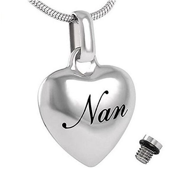 

heart urn pendants memorial ashes necklace stainless steel cremation jewelry urn necklace for women/men - fill kits, Silver