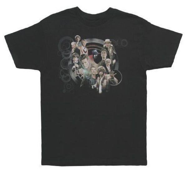 

who all doctors and tardis collage black t-shirt 100% cotton short sleeve o-neck tee short sleeve t shirt men, White;black