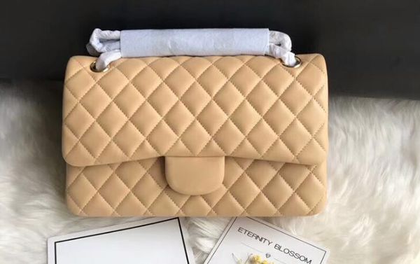 

Dhl a01112 25 5cm lamb kin quilted cla ic flap handbag gold tone metal hardware come with du t bag box receipt ribbon