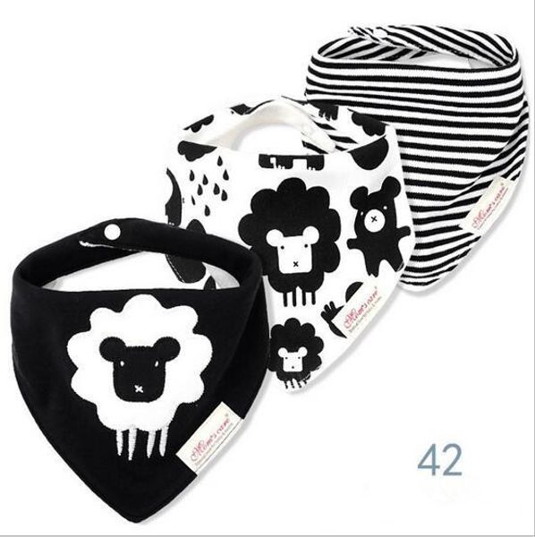 

3pcs/lot baby ins bibs infants saliva towel triangle bibs i love daddy bibs newborn cartoon newborn burp cloths ing