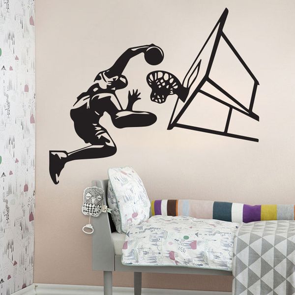

new basketball player wall stickers removeable diy decal nursery wallpaper for boys room living bedroom