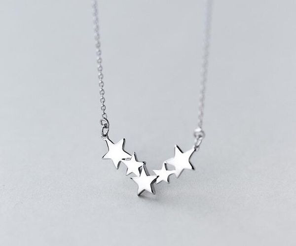 

1pc 100% real. 925 sterling silver jewelry five-stars pendants /necklace charms gtlx1358