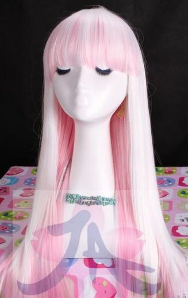 

long wig white and pink rock gothic, Black;brown