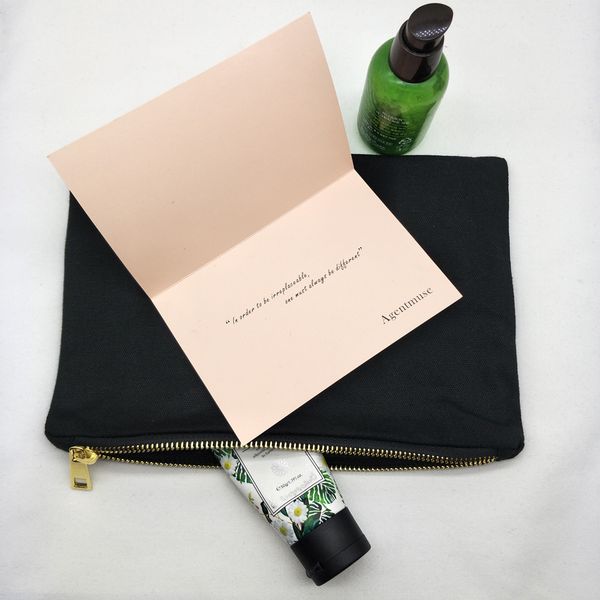 

blank black color pure cotton canvas make up bag with matching color lining gold zip bag cosmetic pouch for diy print/paint