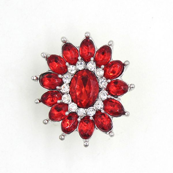 

wholesale diy interchangeable metal button rhinestone crystal red oval buttons for 18mm snap jewelry snap button bracelet snap necklace