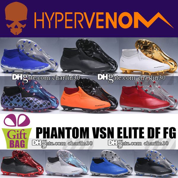 

2018 original leather occer hoe boot men phantom v n elite df fg occer cleat ock lacele high ankle phantom v n fg football boot