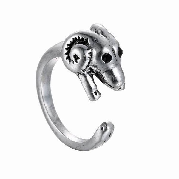 

xh manufacturers wholesale personality creative opening jewelry european and american animal lovers ring alloy fashion match, Golden;silver
