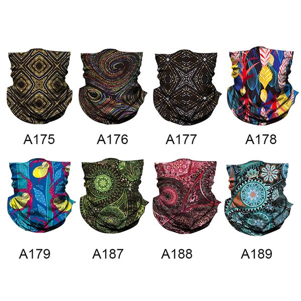 

high-quality digital printing national wind riding hiking fishing outdoor sports seamless quick-drying turban scarf mask, Black