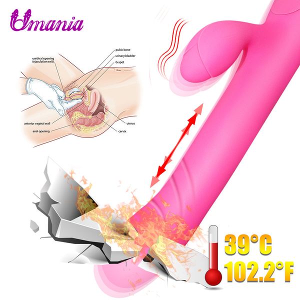 Umania Pulsator Vibratore G Spot Thrusting Enormi vibratori elettrici del dildo per le donne Giocattoli vibranti del sesso per adulti S18101003