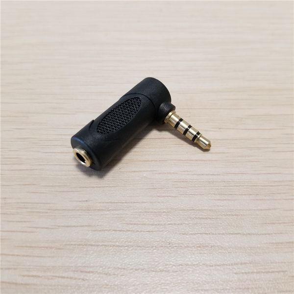 

90 degree elbow 3.5mm 4 pole male to female dc adapter connector gold-plated black