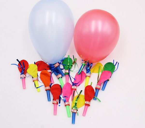 Balão de látex festa balões de festa de aniversário de aniversário com sopradores de natal Xmas crianças divertidas balão sopradores atmosfera prop fabricante de ruído brinquedo de presente