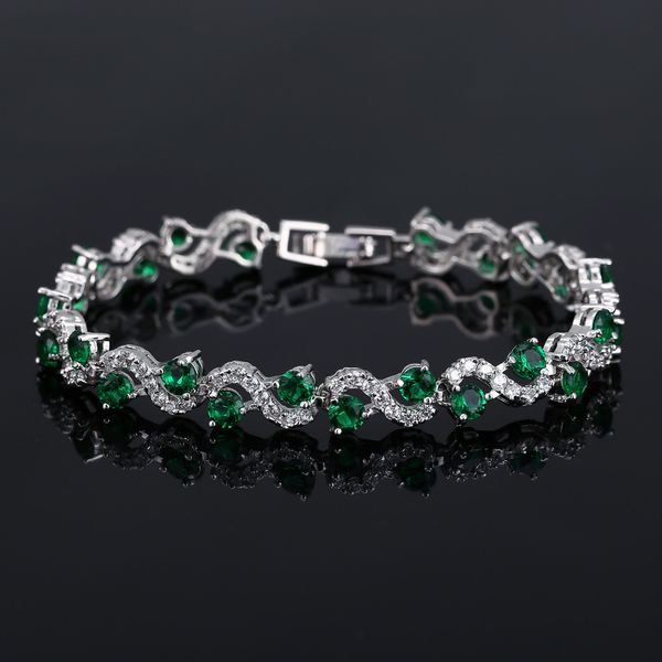 

fashion green cubic zircon bracelet for party or for wedding, Black