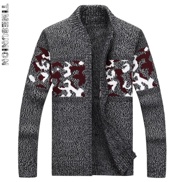 

christmas sweater winter new pullover snowflake pattern mens leisure cardigan fashion collar male thickening wool jacket, White;black