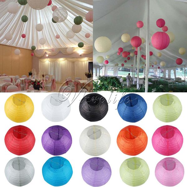 

10pcs 8" (20cm) round paper lanterns wedding birthday party decorations supply lamp chinese paper ball