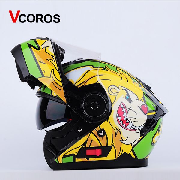 

yema 962 flip up motorcycle helmet double lens sun visor personality modular racing locomotive motorbike helmets