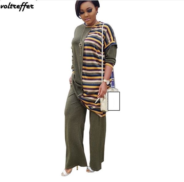 

негабаритный комплект из двух частей с короткими полосками для патчей maxi pullover wide leg palazzo pants костюмы соответствующие наборы по, White