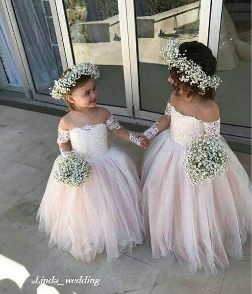 2019 Prenses Ucuz Güzel Ülke Bahçe Boho Çiçek Kız Elbise Için Kızı Toddler Pretty Çocuklar Pageant Resmi İlk Komünyon cüppe